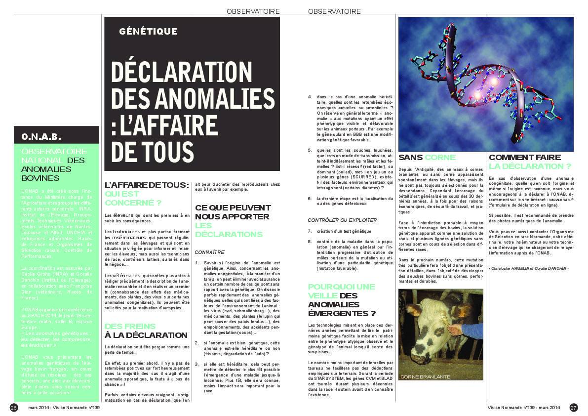 Article Vision normande mars 2014